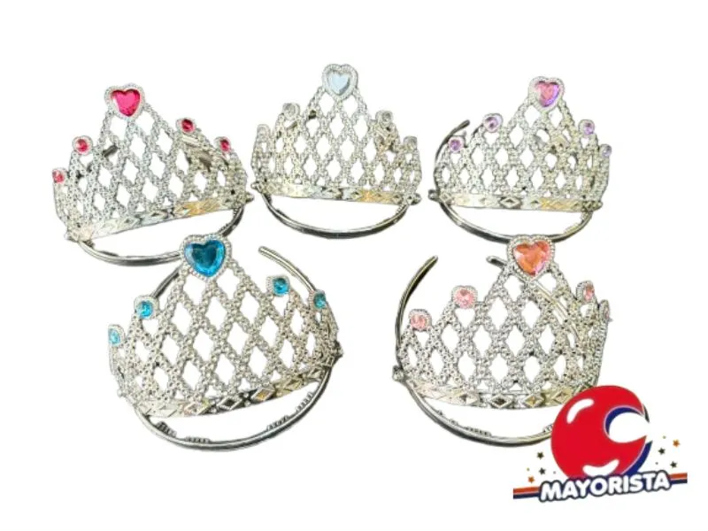 [8034107005059] CORONA PRINCESA 2 PZAS PLATEADA (YJ0632) YJ IMPORT