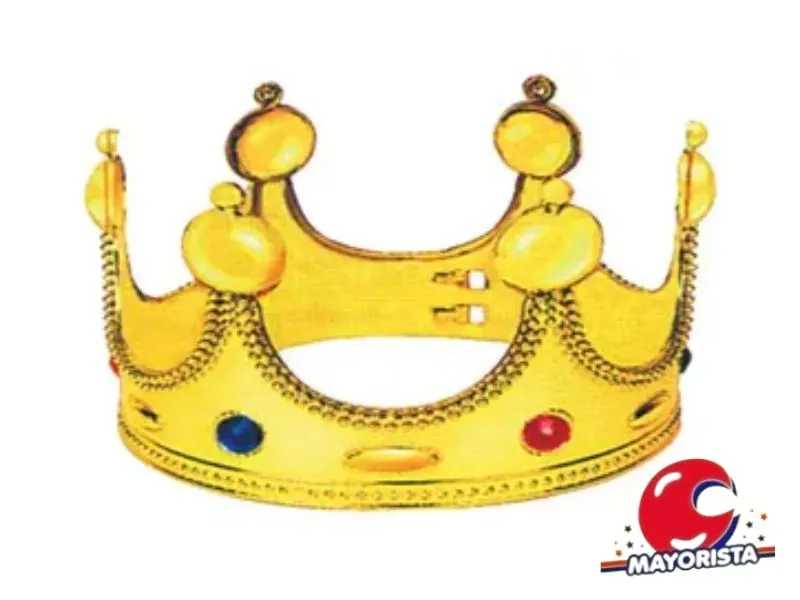 [2091] CORONA REINA GRANDE C/DIAMANTES DORADA/PLATA 55CM (YJ0725/ZLE-CO-06-02) YJ IMPORT