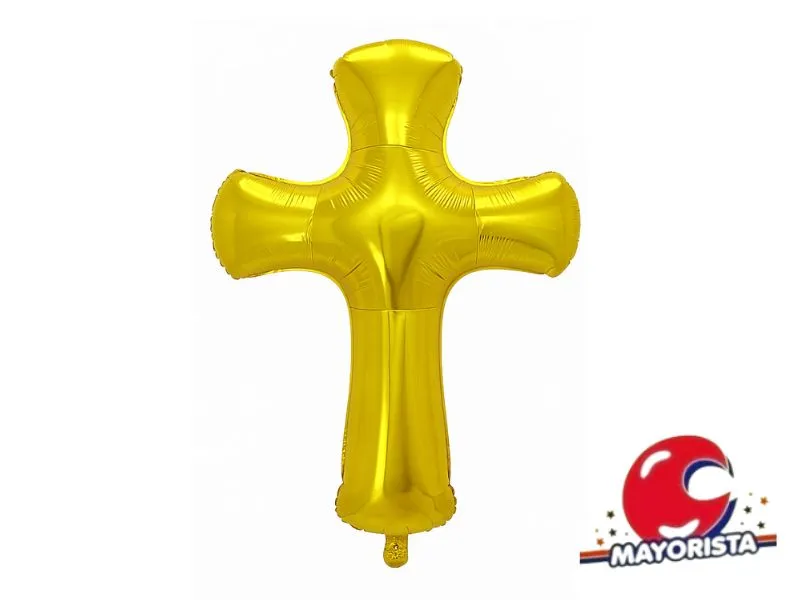 [9088] GLOBO MYLAR CRUZ DORADA 85CM (XY0017) CHG