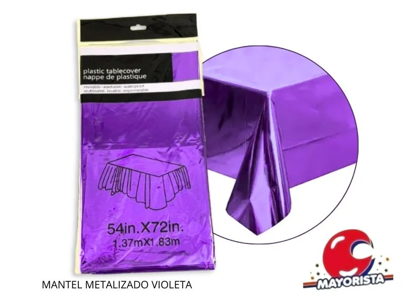 [2954] MANTEL METALIZADO VIOLETA 183X137 (YJ0800) YJ IMPORT