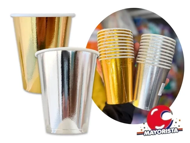 [2023012120021] VASOS METALIZADOS X 10 PLATA/DORADO (Y1582-CR2002A) CHG