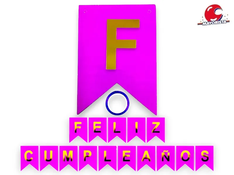 [2951] BANDERIN CARTON FELIZ CUMPLEANOS VIOLETA (Y828-083) CHG