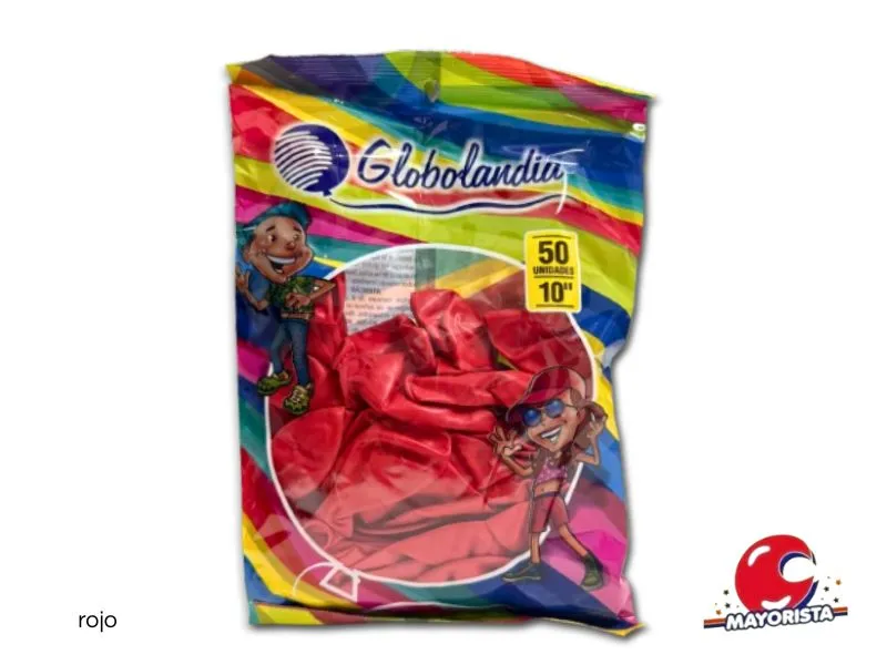 GLOBOS 12 X 25 STANDARD ROJO - GLOBOLANDIA