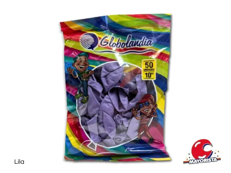 [7798109600209] GLOBOS 10 X 50 LISO STANDARD LILA - GLOBOLANDIA