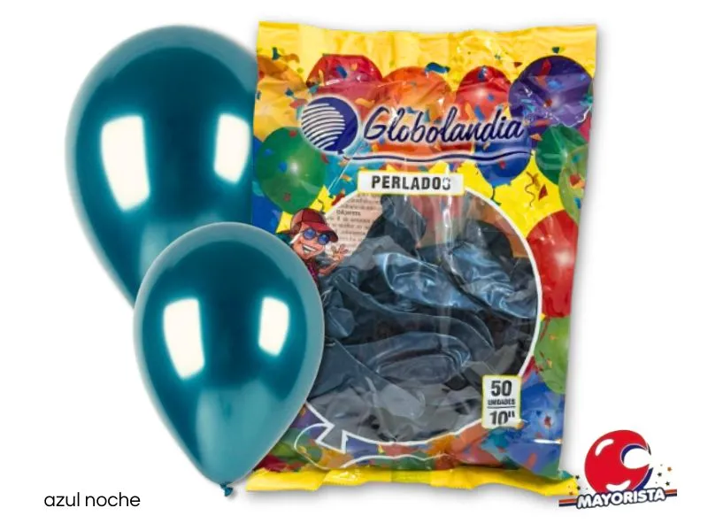 GLOBOS 10 X 50 PERLADO AZUL NOCHE - GLOBOLANDIA
