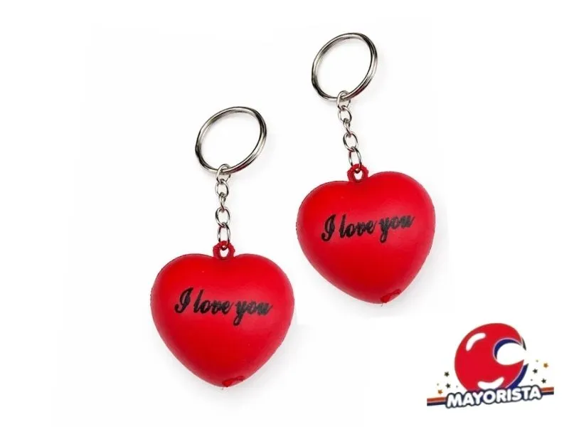 [MR498] LLAVERO DE GOMA CORAZON (MR498) SHOP