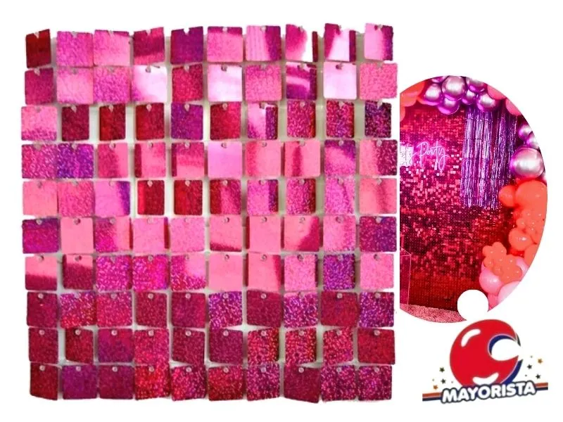 PANEL SHIMMER WALL ROSA HOLOGRAFICO 30X30 (YJ0694) YJ IMPORT