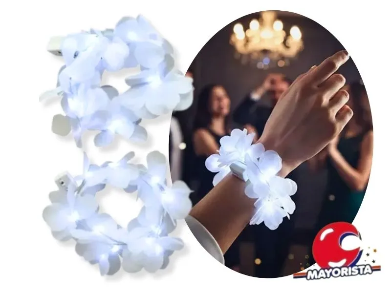 [8034107006803] PULSERA C/LUZ HAWAIANA BLANCA (YJ0807) YJ IMPORT