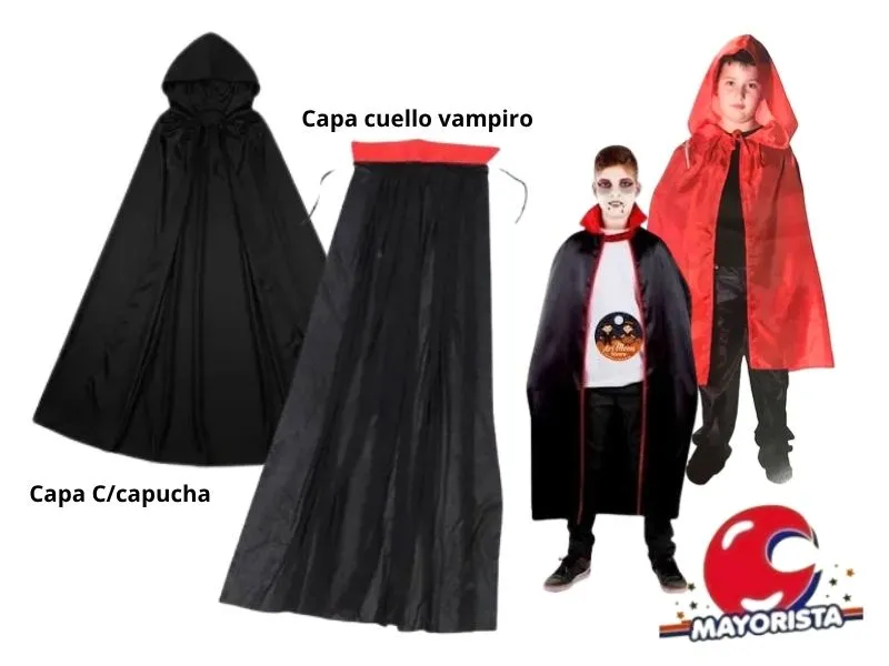[2893] CAPA BICOLOR CON CUELLO/CAPUCHA 90CM (CHARO)