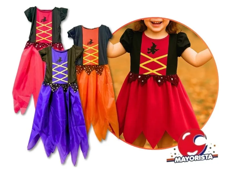 [4205] DISFRAZ BRUJA VESTIDO TALLE UNICO (LEON)