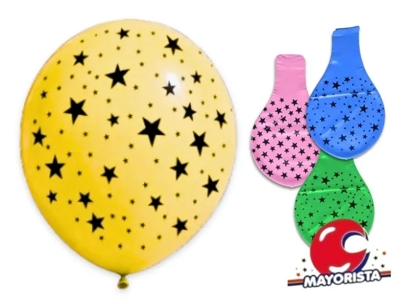 GLOBO PINATA MEGA X1 C/ESTRELLAS VARIOS COLORES - TUKY