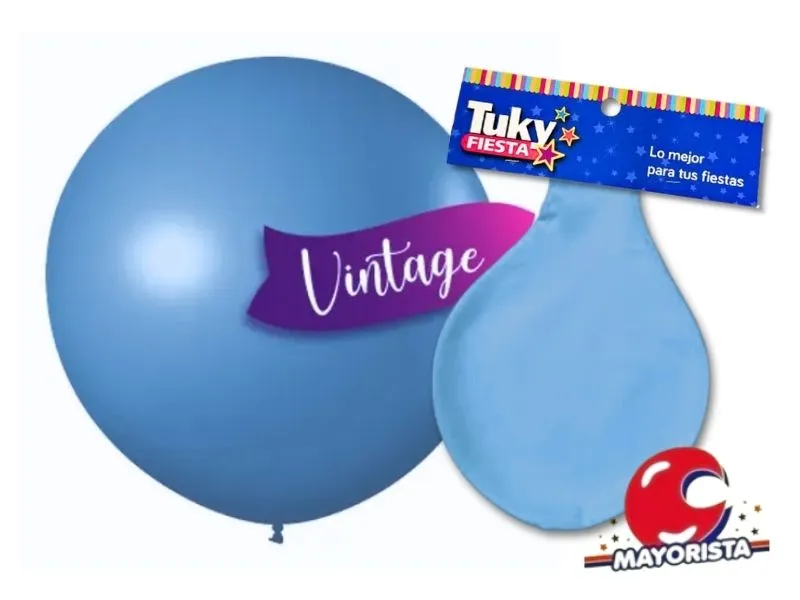 GLOBO PINATA MEGA X1 VINTAGE AZUL - TUKY