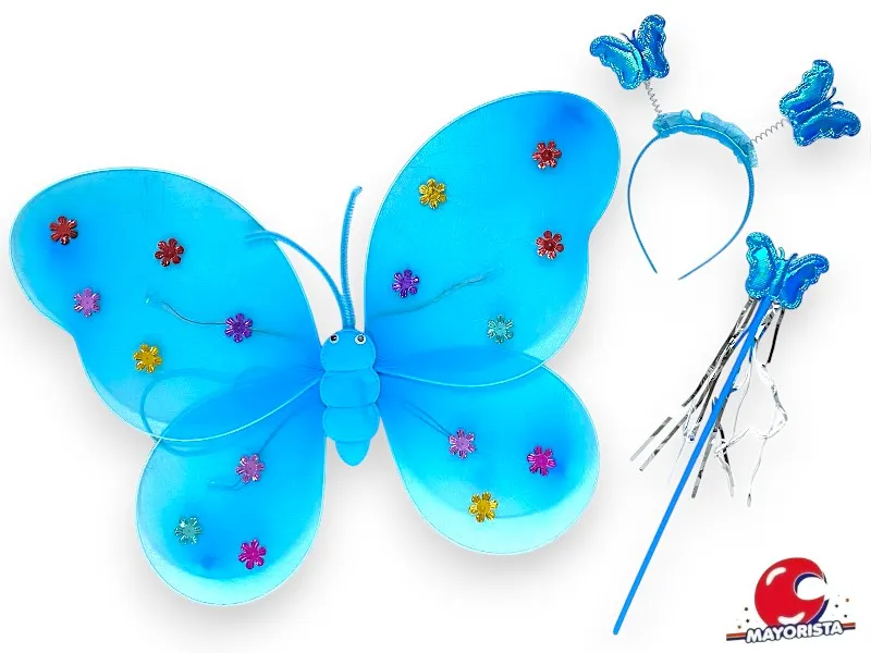 [7798377406817] SET MARIPOSA CELESTE (ALAS-VINCHA-VARITA) YJ0409 - YJ IMPORT