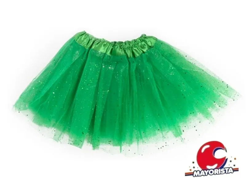 TUTU TUL VERDE OSCURO C/BRILLO (YJ0365) YJ IMPORT