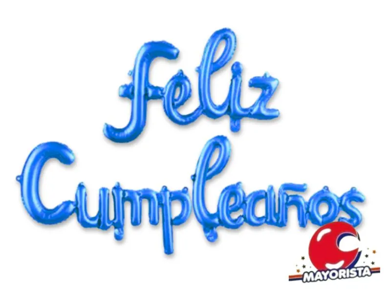 [9986] GLOBO MYLAR FRASE CURSIVA FELIZ CUMPLEANOS AZUL (YLX5-790) CHG