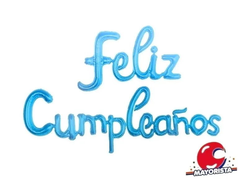 [5790275933329] GLOBO MYLAR FRASE CURSIVA FELIZ CUMPLEANOS CELESTE (YLX5-790) CHG