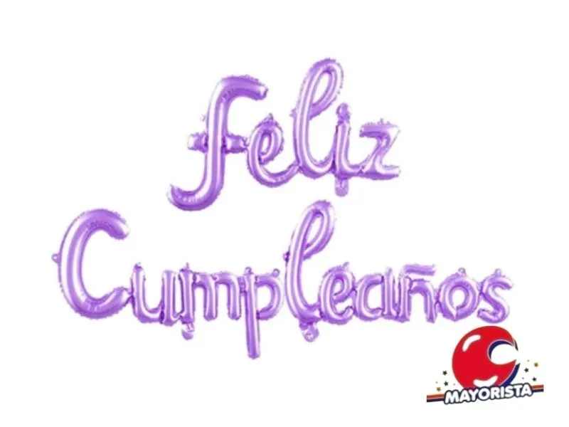[5790275933312] GLOBO MYLAR FRASE CURSIVA FELIZ CUMPLEANOS LILA (YLX5-790) CHG