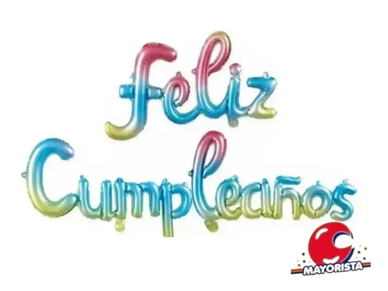 [7124400877864] GLOBO MYLAR FRASE CURSIVA FELIZ CUMPLEANOS MULTICOLOR (YLX5-790) CHG