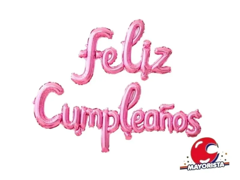 [5790275933398] GLOBO MYLAR FRASE CURSIVA FELIZ CUMPLEANOS ROSA (YLX5-790) CHG