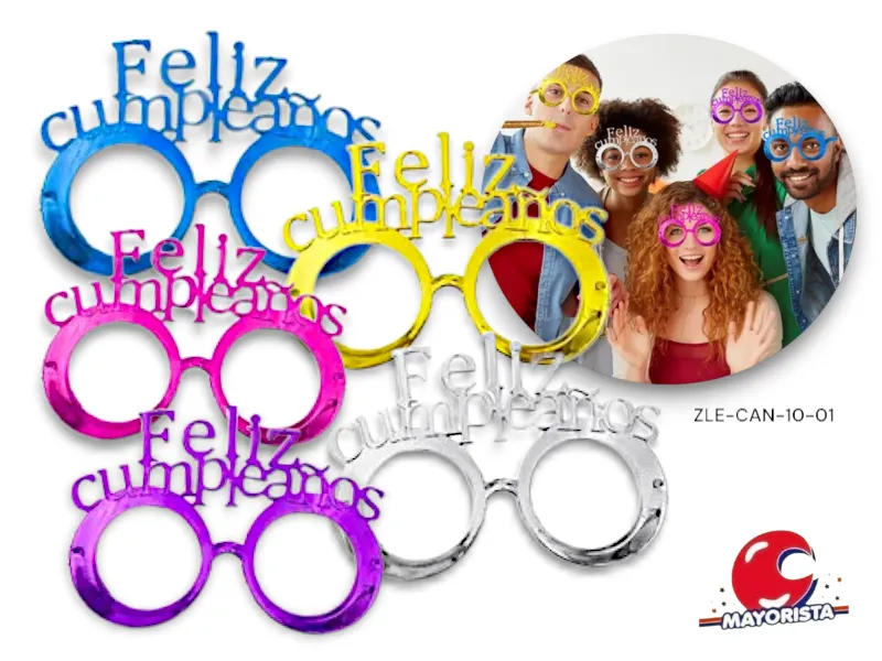 [5002] ANTEOJO METALIZADO FELIZ CUMPLEANOS (ZLE-CAN-10-01) ERIK