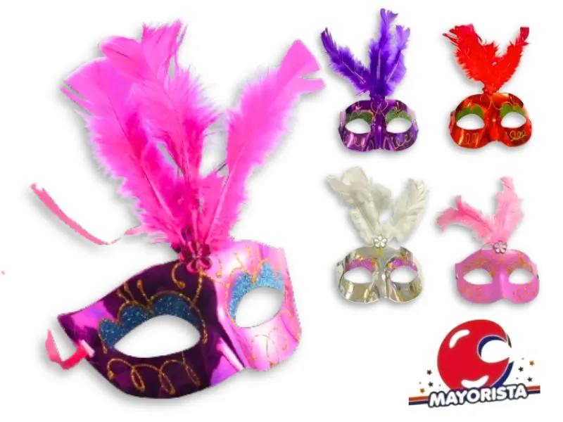 [8034107002775] ANTIFAZ VENECIANO C/PLUMAS Y GIBRE (YJ0391) YJ IMPORT