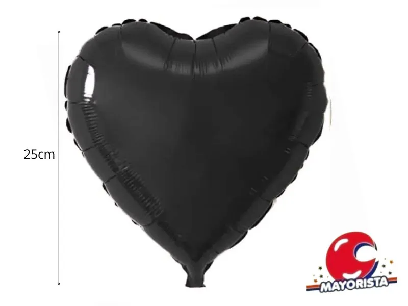 GLOBO MYLAR 18 CORAZON NEGRO (337) ERIK