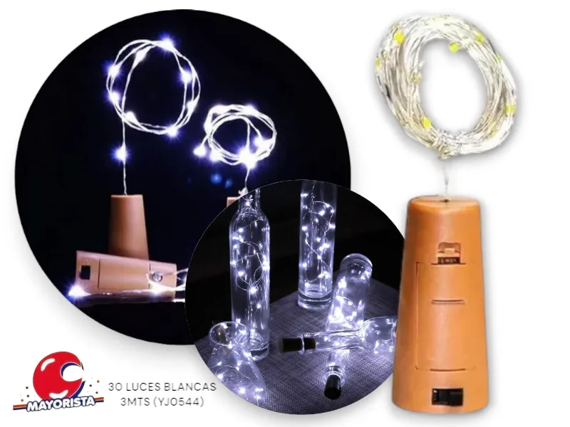 GUIRNALDA MICROLED ALAMBRE CORCHO 30 LUCES BLANCA 3MTS (YJ0762) ERIK