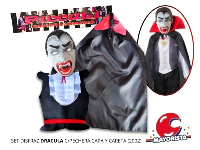 [1820] SET DISFRAZ DRACULA C/PECHERA,CAPA Y CARETA (2002) PICCULI
