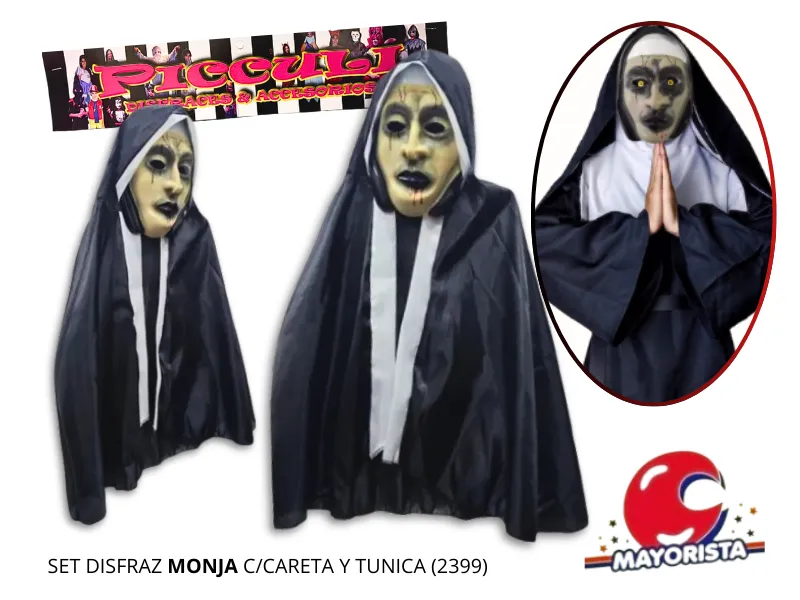 [9371] SET DISFRAZ MONJA C/CARETA Y TUNICA (2399) PICCULI
