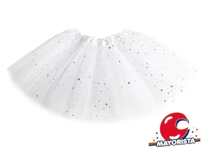 TUTU TUL BLANCO C/BRILLO (YJ0365) YJ IMPORT
