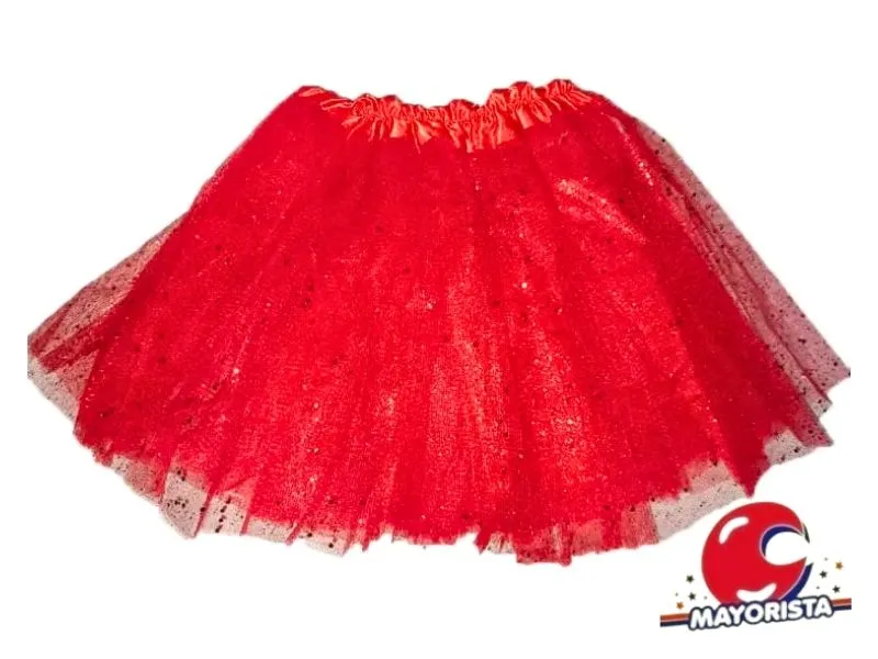 TUTU TUL ROJO C/BRILLO (YJ0365) YJ IMPORT