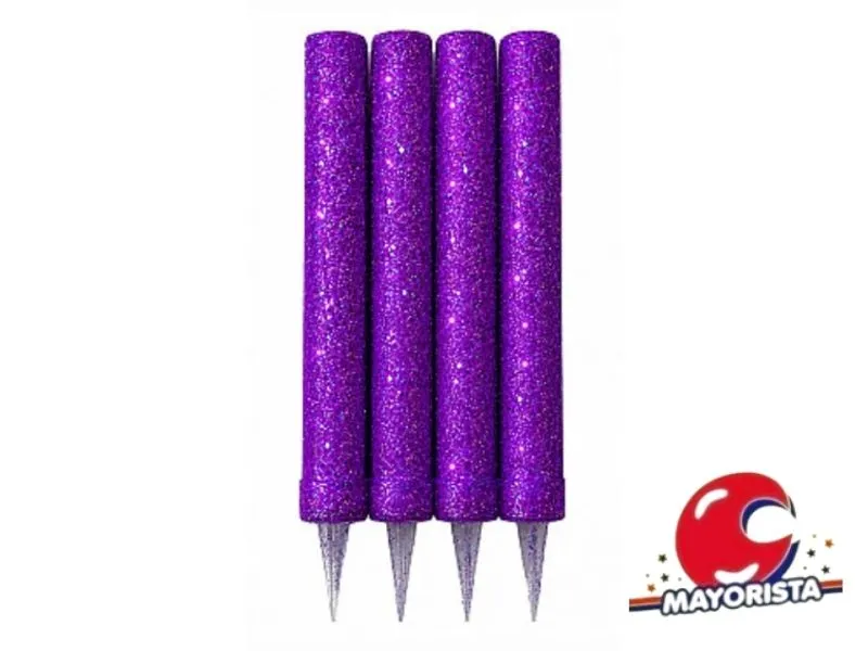 VELA BENGALA C/GIBRE VIOLETA X 4 (X1) VELAS MULTICOLOR