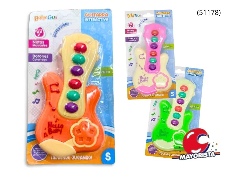 GUITARRA CON LUZ Y SONIDO BLISTER 24X13 (51178) KADA