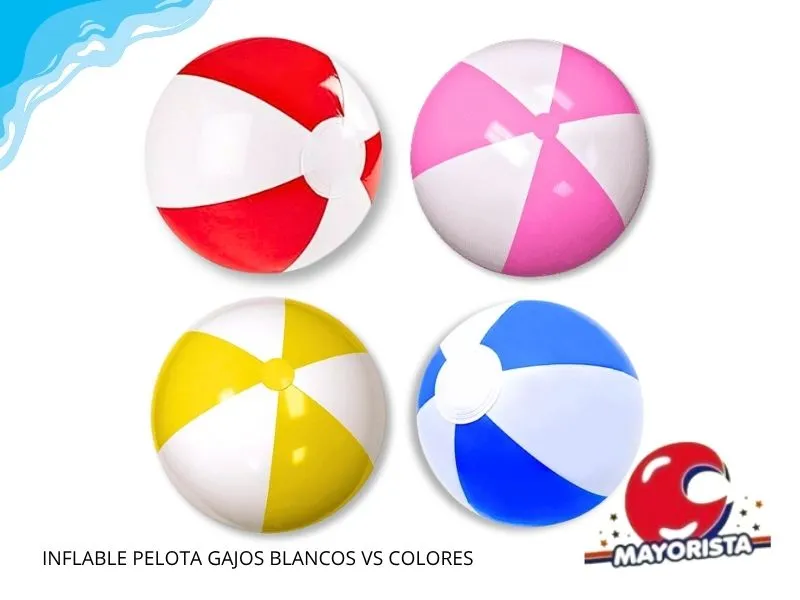 INFLABLE PELOTA 50 CM GAJOS BLANCOS VS COLORES (NS416209) SHIPY