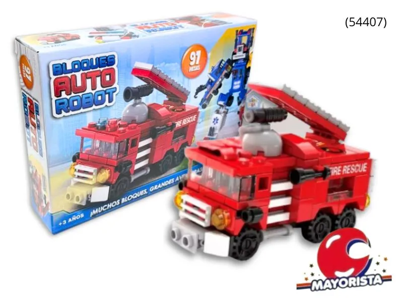 JUEGO DE BLOQUES CAMION BOMBERO 97 PZAS CAJA 22X15 (54407) KADA