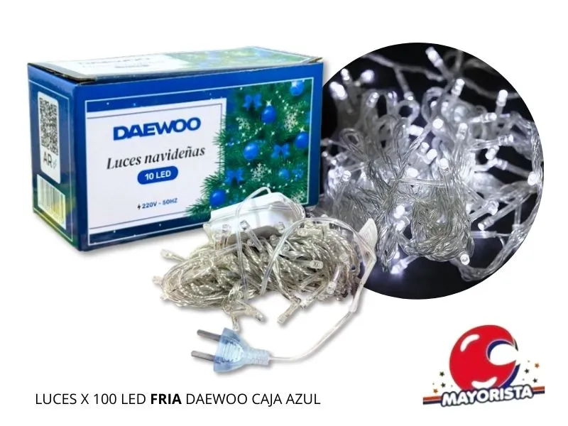 [6978202500229] LUCES X 100 LED FRIA DAEWOO CAJA AZUL- LCOST