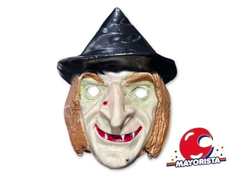 CARETA PLASTICA X 1 BRUJA CON GORRO (CH039) HERRERA