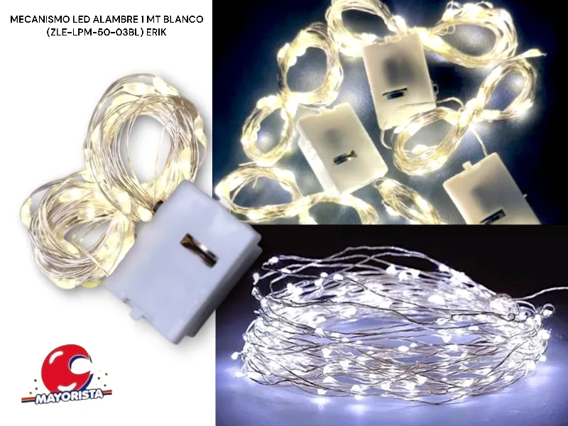 [4084] MECANISMO LED ALAMBRE 1 MT BLANCO (ZLE-LPM-01BL/YJ0669) YJ IMPORT