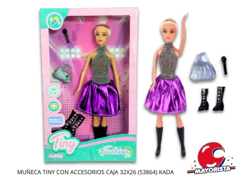 MUNECA TINY CON ACCESORIOS CAJA 32X26 (53864) KADA