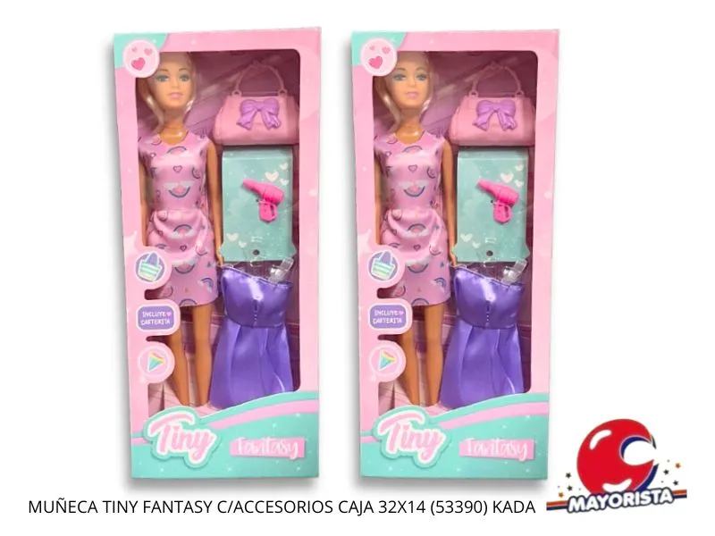 MUNECA TINY FANTASY C/ACCESORIOS CAJA 32X14 (53390) KADA