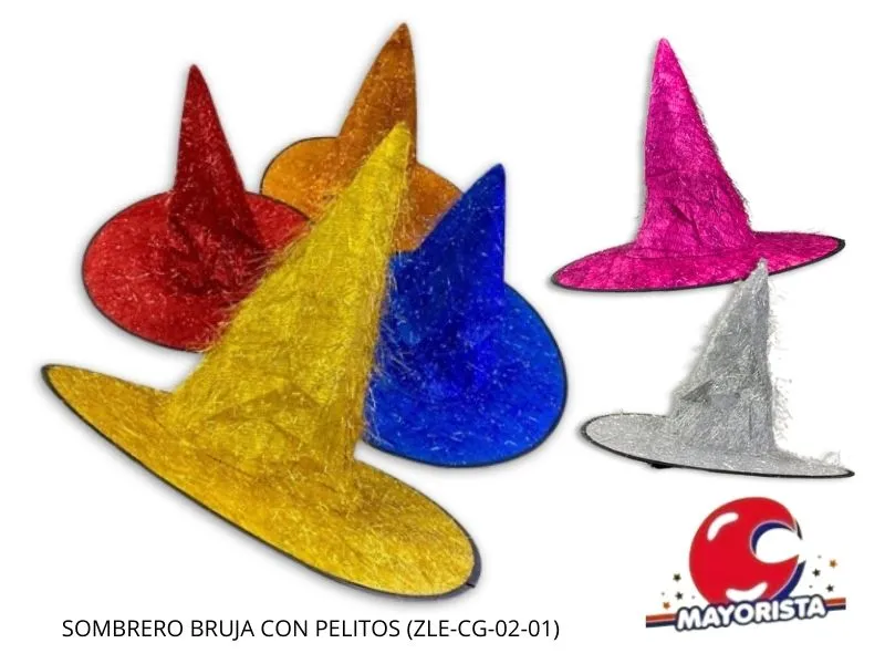 SOMBRERO BRUJA PELITOS METALIZADO (ZLE-CG-02-01) ERIK