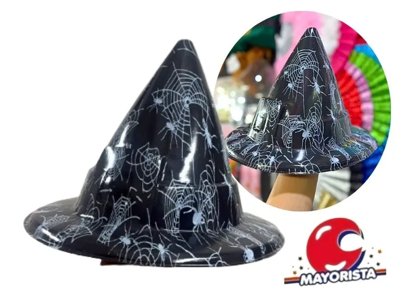 SOMBRERO PLASTICO BRUJA ESTAMPADO (LH02) HERRERA