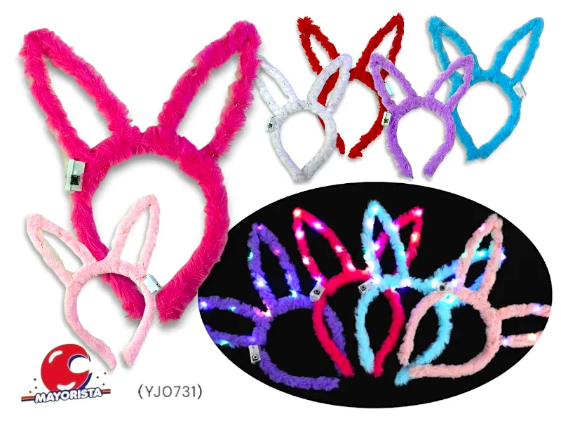 [8034107006049] VINCHA C/LUZ CONEJO PELUCHE (YJ0731) YJ IMPORT