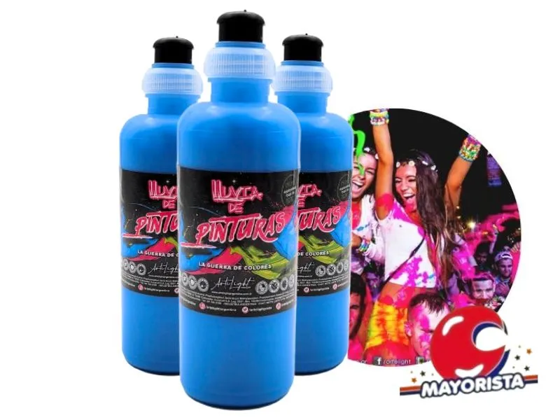 LLUVIA DE PINTURAS TURQUESA/CELESTE FLUO X 250 CC (0333) ARTELIGHT