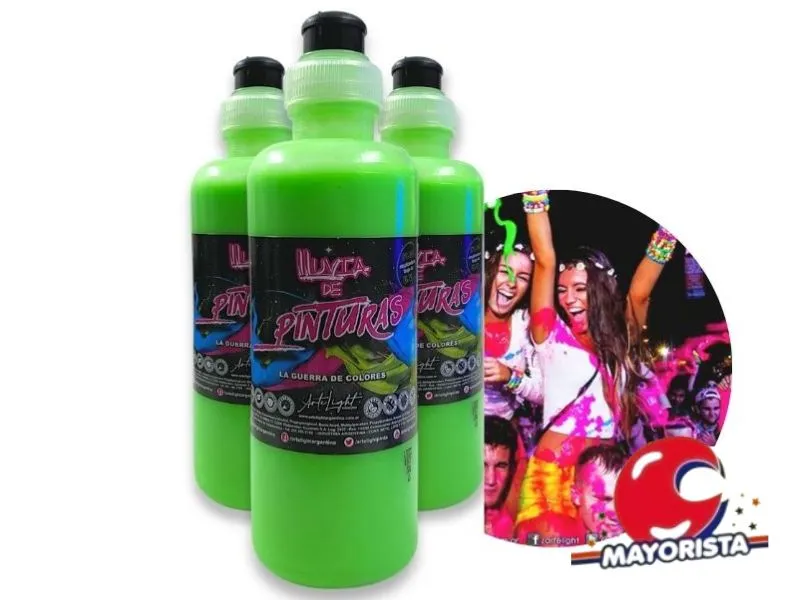 LLUVIA DE PINTURAS VERDE MANZANA FLUO X 250 CC (0340) ARTELIGHT