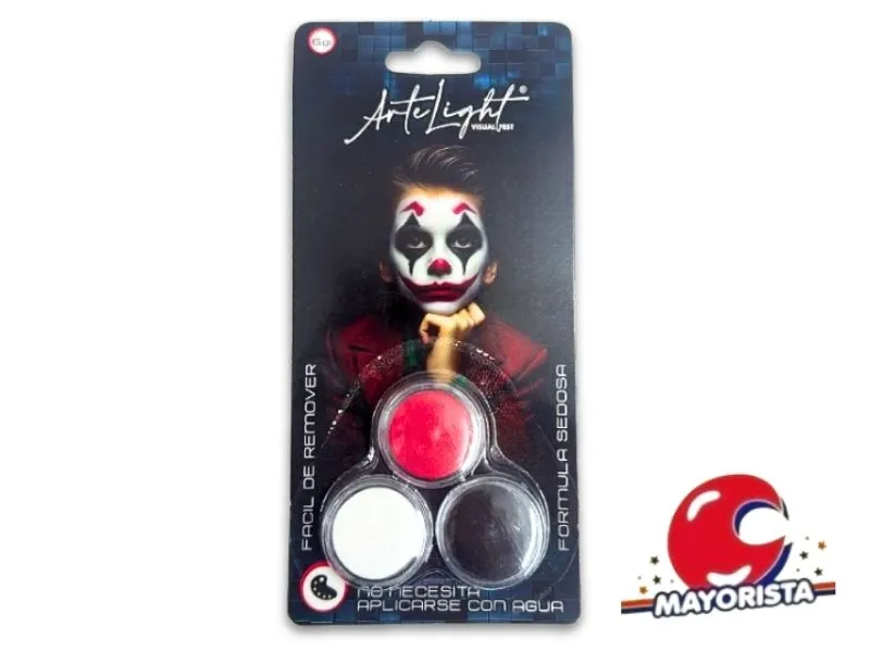 MAQUILLAJE ARTISTICO X 3 ROJO/BLANCO/NEGRO 5 GRS C/U (2191) ARTELIGHT