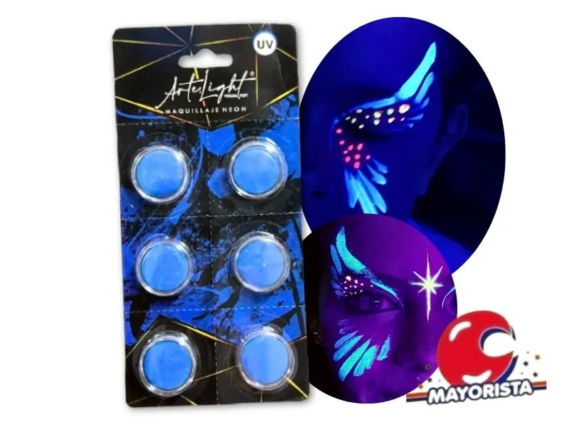 MAQUILLAJE ARTISTICO X 6 TURQUESA FLUO 2 GRS C/U (9060) ARTELIGHT