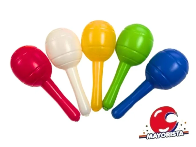 MARACAS X 10 REDONDAS VARIOS COLORES - SUC