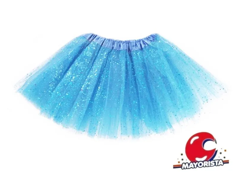 TUTU TUL CELESTE C/BRILLO (YJ0365) YJ IMPORT