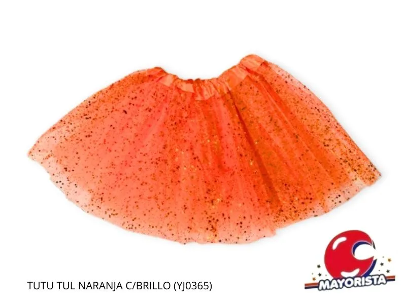 TUTU TUL NARANJA C/BRILLO (YJ0365) YJ IMPORT